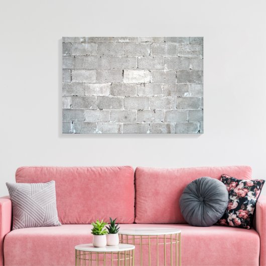 Grijze bakstenen wandtextuur canvas afdruk (Insitu (Woonkamer))