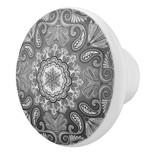 Grijze Bandana Pattern Country Ceramic Pull Keramische Knop (Rechts)