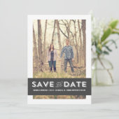 Grijze bannerfoto save the date-aankondigingen save the date (Staand voorkant)