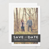 Grijze bannerfoto save the date-aankondigingen save the date (Voorkant / Achterkant)