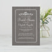 Grijze  Barn Wood Bridal Shower Invitations Kaart (Staand voorkant)