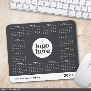 Grijze bedrijf logo 2027 muismat kalender