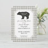 Grijze Beer bos bos baby Shower Kaart (Staand voorkant)