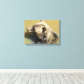Grijze beer canvas afdruk (Insitu (Houten vloer))