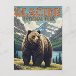 Grijze beer in Glacier National Park Montana Briefkaart