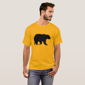 Grijze beer lopend zwarte silhouet t-shirt (Voorkant volledig)