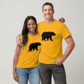 Grijze beer lopend zwarte silhouet t-shirt (Unisex)