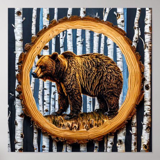 Grijze beer poster (Voorkant)