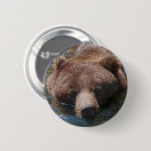 Grijze beer ronde button 5,7 cm (Voorkant /achterkant)