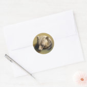Grijze beer ronde sticker (Envelop)