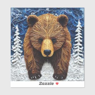 Grijze beer sticker