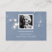 Grijze begrafenis gedenkteken van familie Dank u k Visitekaartje (Voorkant)