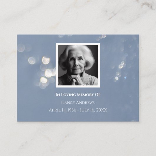 Grijze begrafenis gedenkteken van familie Dank u k Visitekaartje (Voorkant)