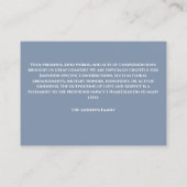 Grijze begrafenis gedenkteken van familie Dank u k Visitekaartje (Achterkant)