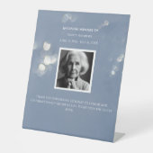 Grijze begrafenismonument reclamebord met voetstuk (Voorkant)