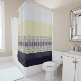 Grijze beige en Paarse Douchegordijn