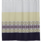 Grijze beige en Paarse Douchegordijn (Voorkant)