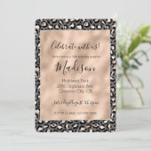 Grijze Beige Perzik Roze Luipaardprint Kaart (Staand voorkant)