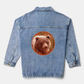 Grijze Beren snijwonden in Firewed Painting Wildli Denim Jacket (Achterkant)