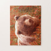 Grijze Beren snijwonden in Firewed Painting Wildli Legpuzzel (Verticaal)