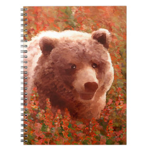 Grijze Beren snijwonden in Firewed Painting Wildli Notitieboek