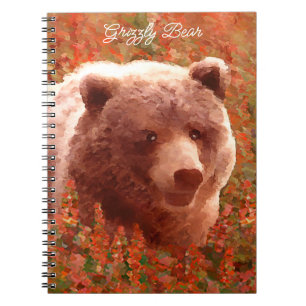 Grijze Beren snijwonden in Firewed Painting Wildli Notitieboek