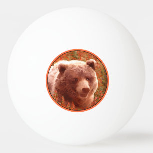 Grijze Beren snijwonden in Firewed Painting Wildli Pingpongbal