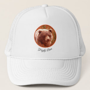 Grijze Beren snijwonden in Firewed Painting Wildli Trucker Pet
