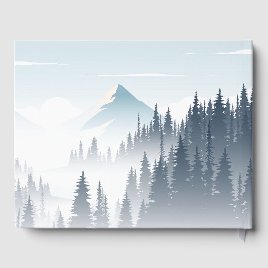 Grijze Berg Mist Bos Wilderness Custom Bruiloft Gastenboek (Achterkant)