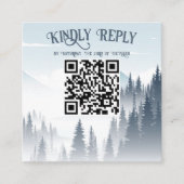 Grijze Berg Mist Bos Wildernis Bruiloft RSVP Informatiekaartje (Voorkant)