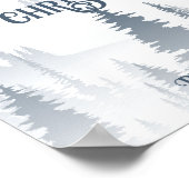 Grijze berg mist bos wildernis winter bruiloft poster (Hoek)