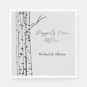 Grijze Berk Bomen Trouwen Servet (Voorkant)