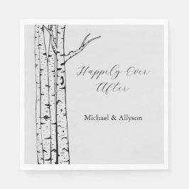 Grijze Berk Bomen Trouwen Servet
