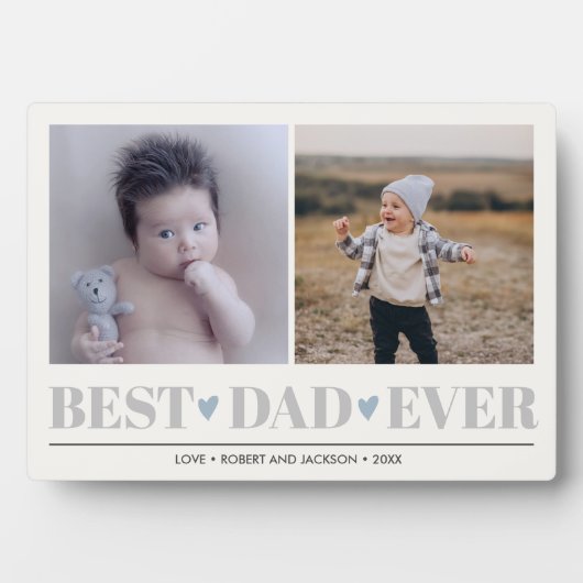 Grijze BESTE DAG OOIT collage 2 Foto BLUE HEARTS Fotoplaat (voorkant)