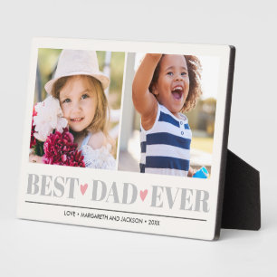 Grijze BESTE DAG OOIT collage 2 Fotoroze harten Fotoplaat