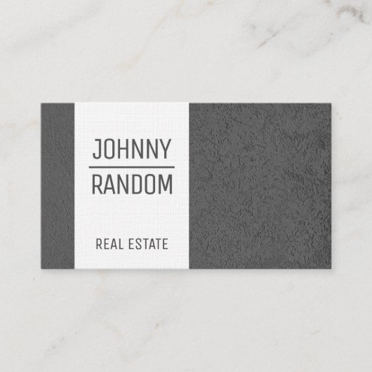 Grijze beton met witte streep visitekaartje (Voorkant)