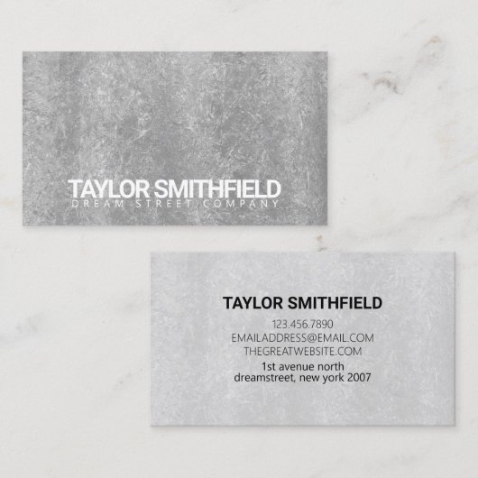 Grijze beton visitekaartje (Voorkant / Achterkant)