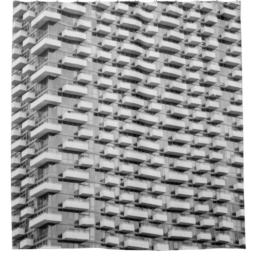 Grijze betonbouw douchegordijn (Voorkant)