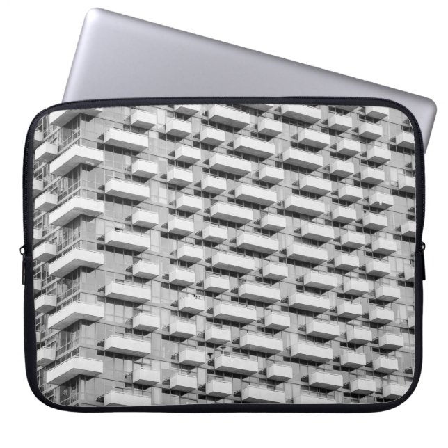 Grijze betonbouw laptop sleeve (Voorkant)