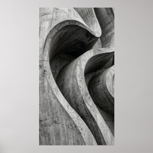 Grijze betonnen curve poster (Voorkant)