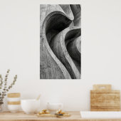 Grijze betonnen curve poster (Keuken)