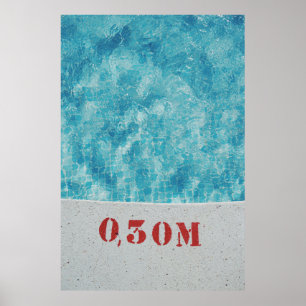 Grijze betonpool op 0,30 meter poster