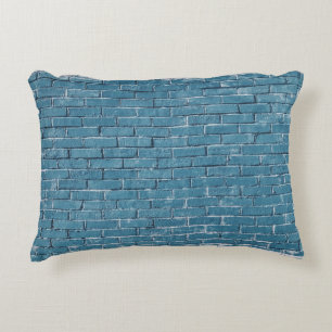 Grijze betonstenen verven in blauw accent kussen