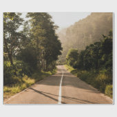 Grijze betonweg 's ochtends cadeaupapier (Vlak)