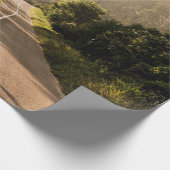 Grijze betonweg 's ochtends cadeaupapier (Hoek)