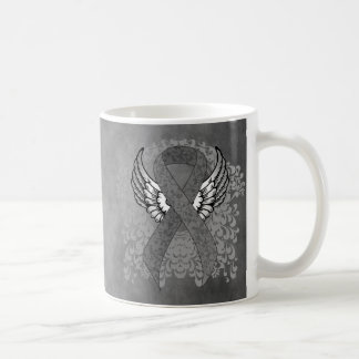 Grijze Bewustmakingslint met Wings Koffiemok
