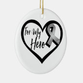 Grijze bewustmakingslint voor mijn helm keramisch ornament (Rechts)