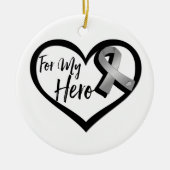 Grijze bewustmakingslint voor mijn helm keramisch ornament (Voorkant)