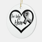 Grijze bewustmakingslint voor mijn helm keramisch ornament (Links)