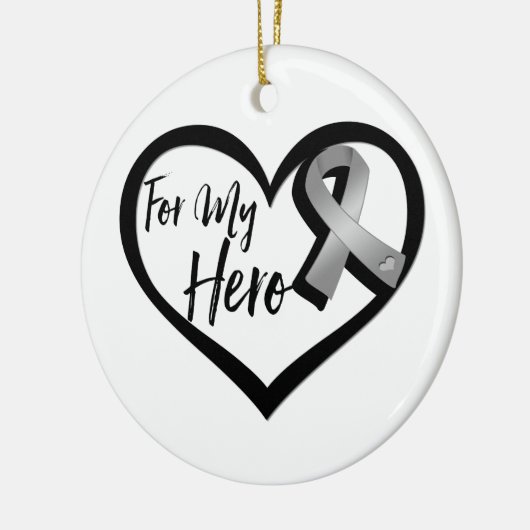 Grijze bewustmakingslint voor mijn helm keramisch ornament (Links)